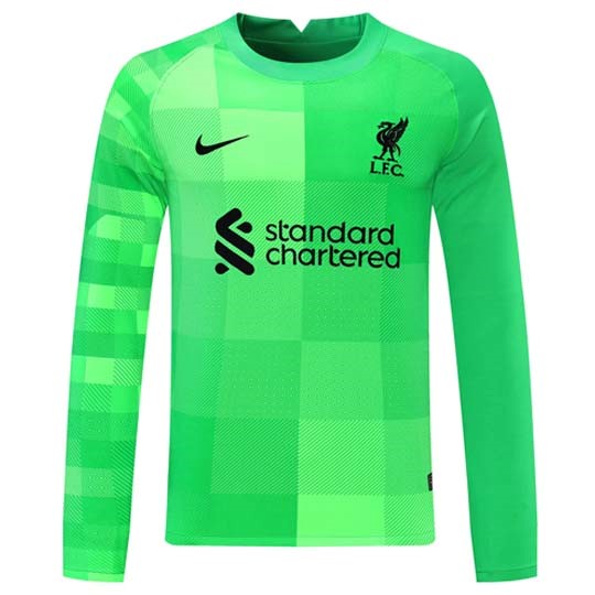 Thailand Trikot Liverpool Torwart ML 2021-2022 Grün Günstige Fußballtrikots